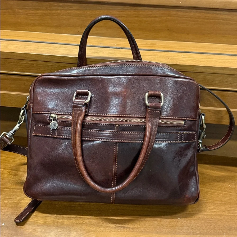 Alma‎ Milano Handcrafted Italian Leather Briefcase – Brown Laptop Bag